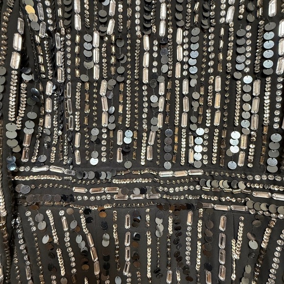 NWT | Mac Duggal 93590A Coal Embellished Neck Long Sleeve Fitted Dress Size 10 - Picture 6 of 12